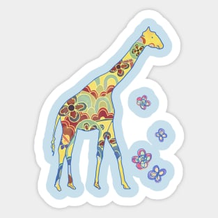 A giraffe with a traditional pattern. Sticker